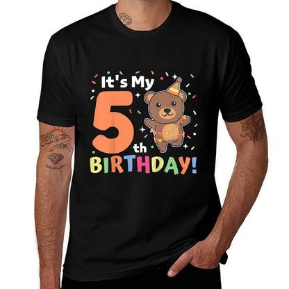 Kids 5th Birthday Bear For Kids Five Years Old  Soft T-Shirt