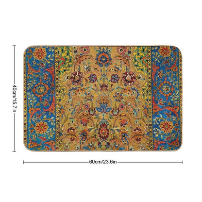 Hereke Vintage Persian Silk Rug Print  Absorbent Bath Mat