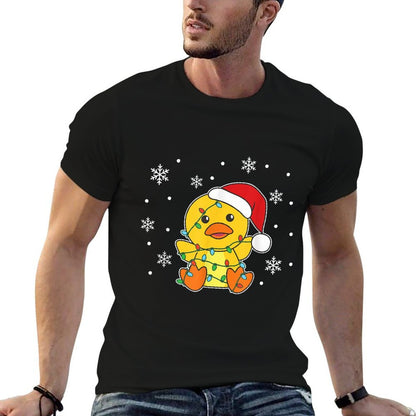 Duck Merry Christmas Winter Animals Duck  Graphic-printed T-Shirt