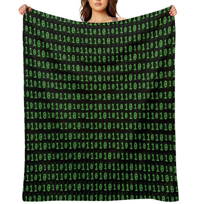 Binary Numbers Wrinkle-free Throw Blanket