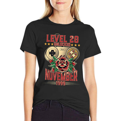 Level 20 20th Birthday T-shirt Gift Gamer November 1999  Affordable Price T-Shirt