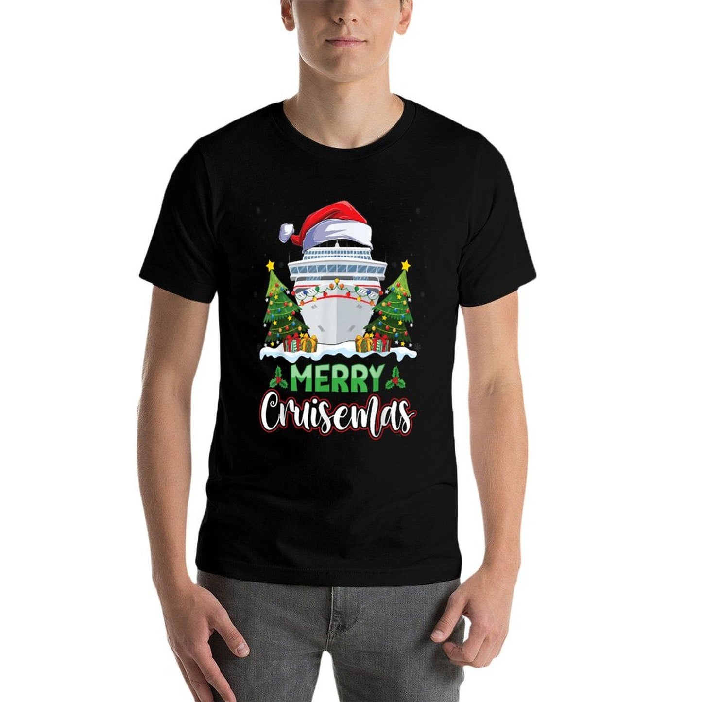 Merry Cruisemas Funny Vacation Cruise Ship Christmas Holiday  Fade-proof Color T-Shirt
