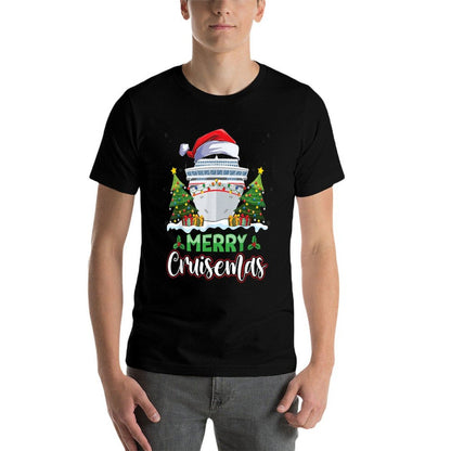 Merry Cruisemas Funny Vacation Cruise Ship Christmas Holiday  Fade-proof Color T-Shirt