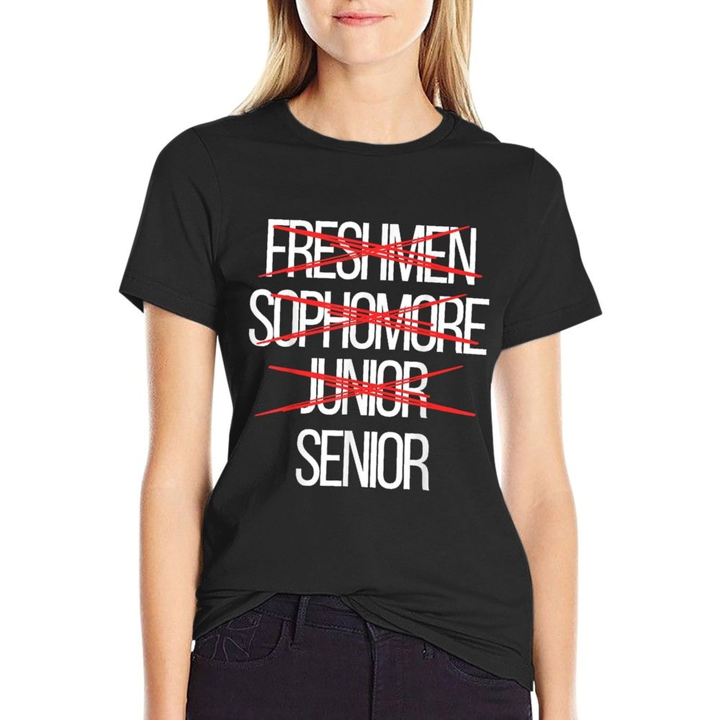 Funny High School College Senior Year Level Complete  High-quality Stitching T-Shirt