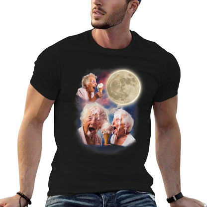 Three Granny Moon Funny Old Ladies Moon Weird Cursed Meme  Moisture-wicking T-Shirt