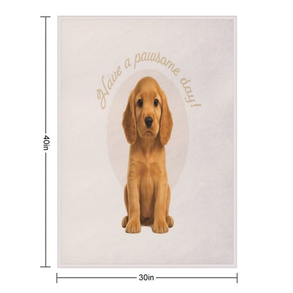 Cocker Spaniel Puppy – Have A Pawsome Day - Mocha Anti-pilling Throw Blanket