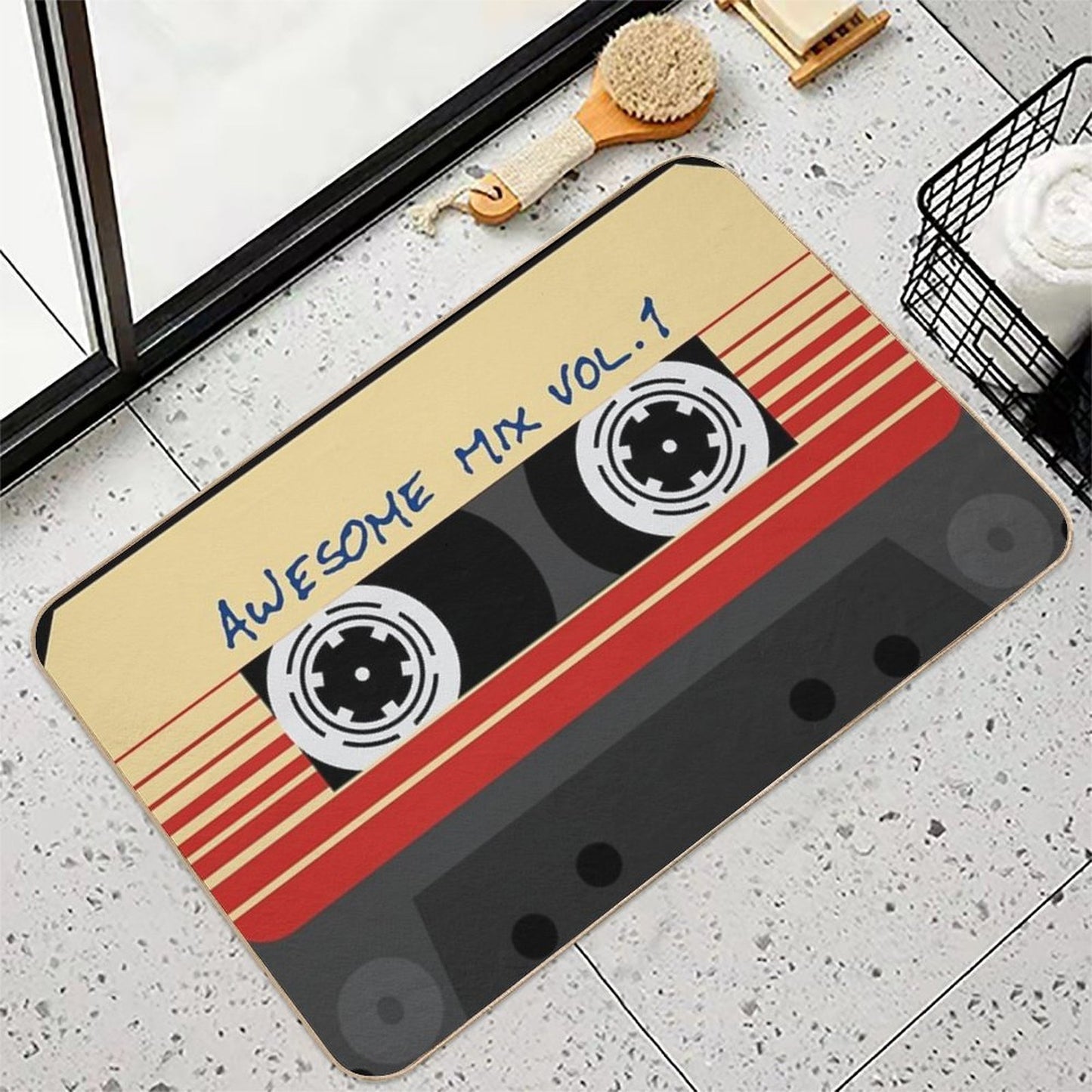Awesome Mixtape Vol 1, Tape, Music, Retro Durable Bath Mat