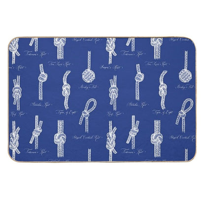 Nautical Knots (Navy And White)  Absorbent Bath Mat