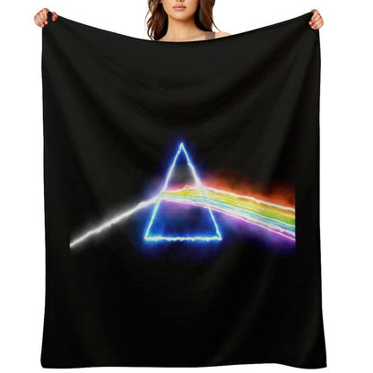 Pink Floyd Dark Side of The Moon Style Prism Rainbow Colors Multi-functional Throw Blanket
