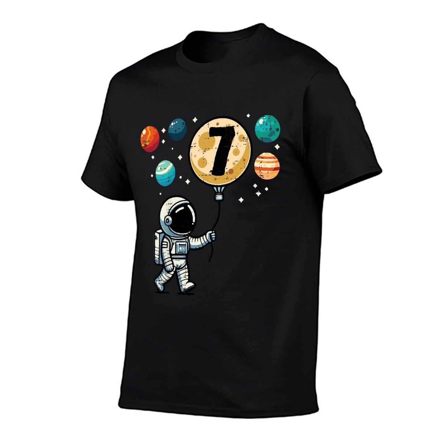 Kids 7th Birthday Astronaut Planets 7 Year Old Bday Boys Kids  Eco-friendly Material T-Shirt