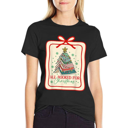 All Booked for Christmas Coquette Bow Tree Lights Christmas  Classic T-Shirt