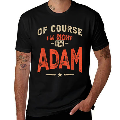 Adam Name Funny Personalized Birthday Adam  Heathered Texture T-Shirt
