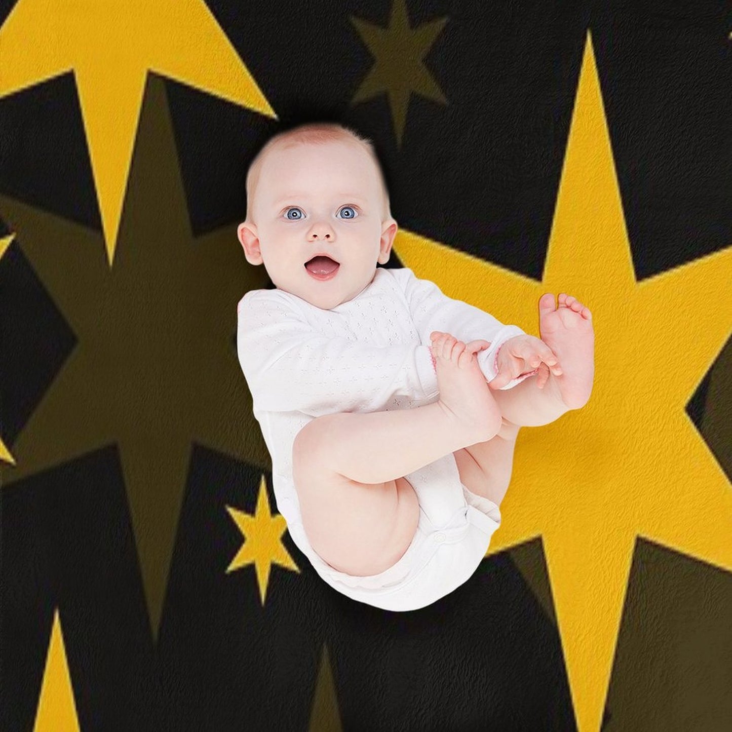 Retro Pop Art Yellow Star Pattern Premium Throw Blanket