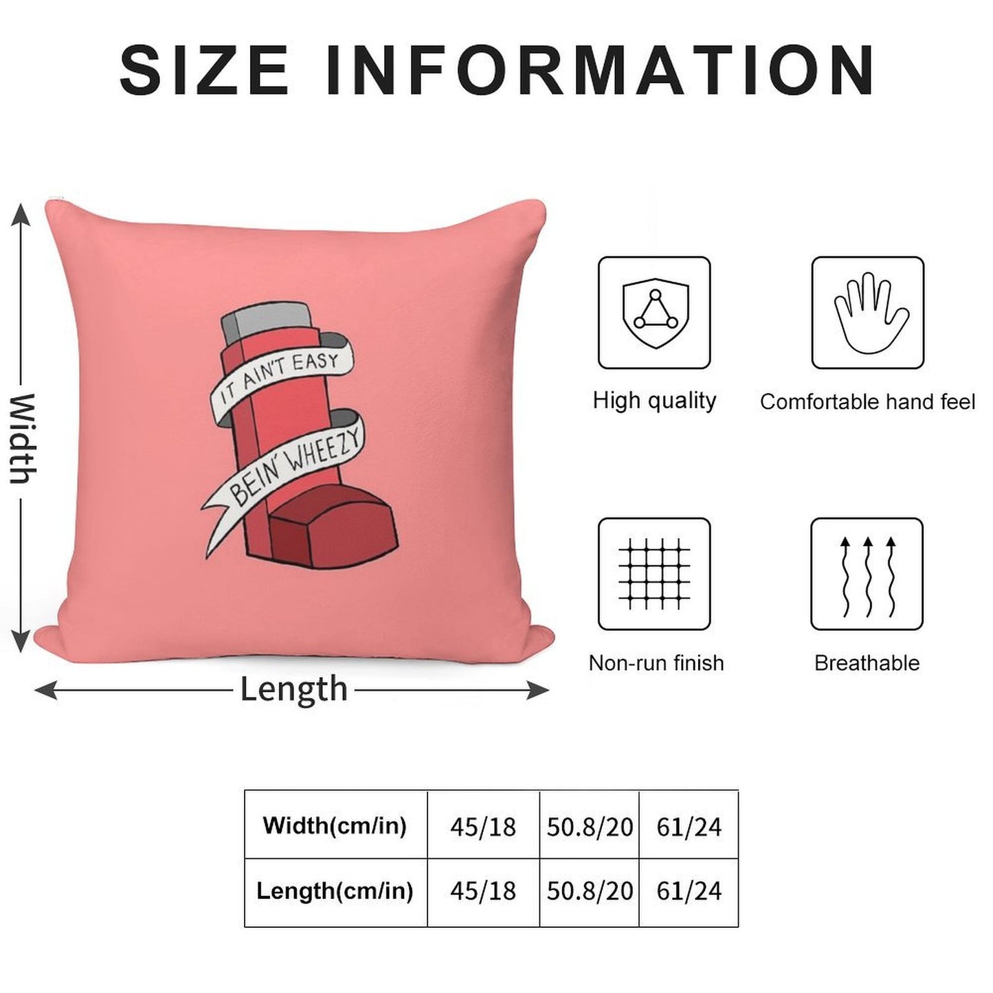 It Ain't Easy Bein' Wheezy (Red) Soft Durable Construction Throw Pillow