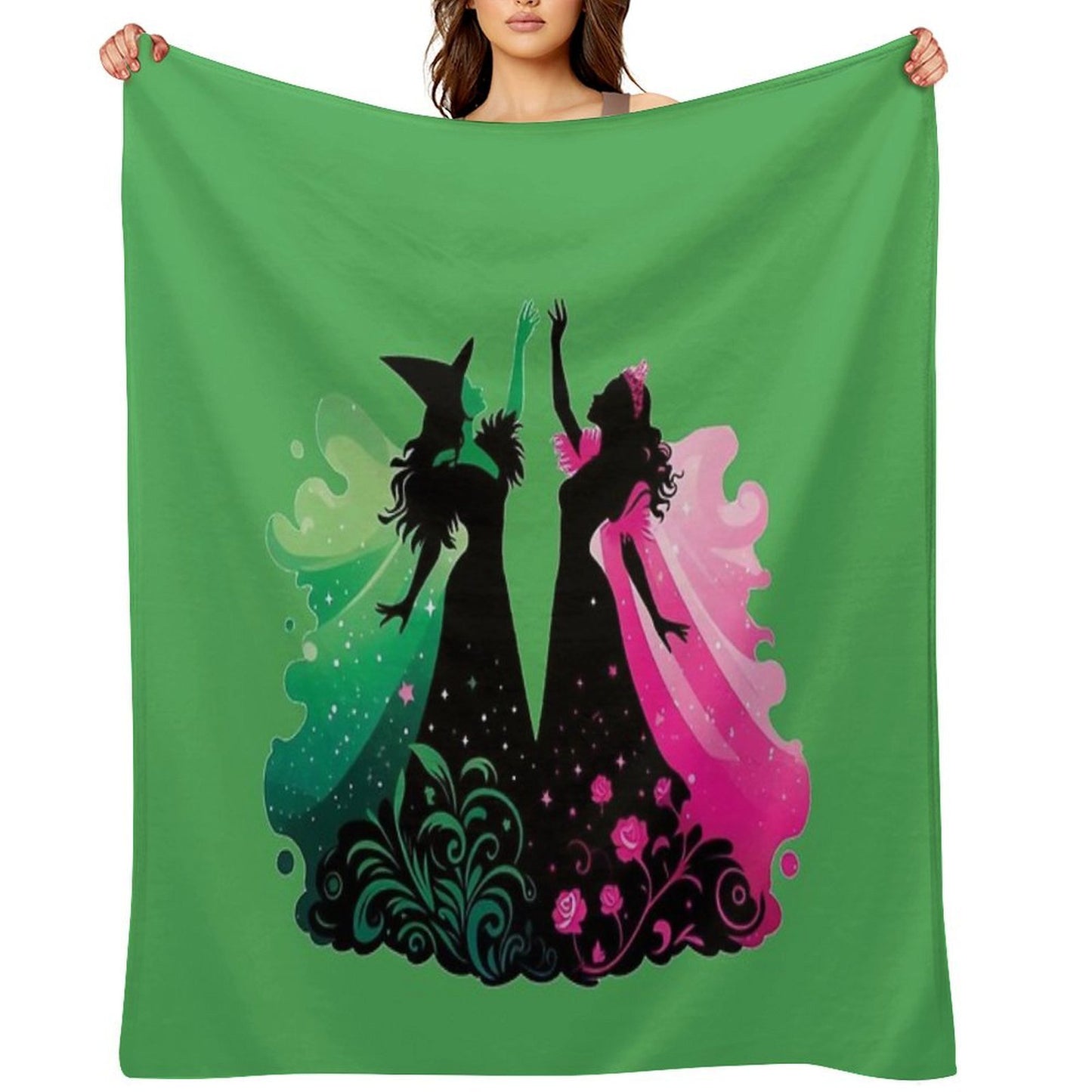 Elphaba & Glinda Wicked The Musical No Background Quick-dry Throw Blanket