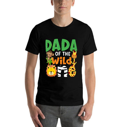 Dada of The Wild One Zoo Theme Bday Safari Jungle Animals  Wrinkle-resistant T-Shirt