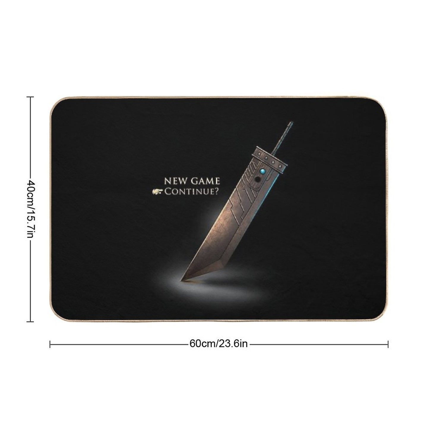 Cloud Strife Sword  Final Fantasy VII New Game  Sephiroth  Retro Gamer  Fade-Resistant Bath Mat