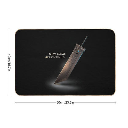 Cloud Strife Sword  Final Fantasy VII New Game  Sephiroth  Retro Gamer  Fade-Resistant Bath Mat