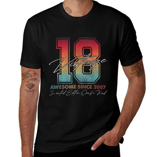 18 Year Old Gifts Vintage 2007 Limited Edition 18th Birthday  Summer-ready Fabric T-Shirt