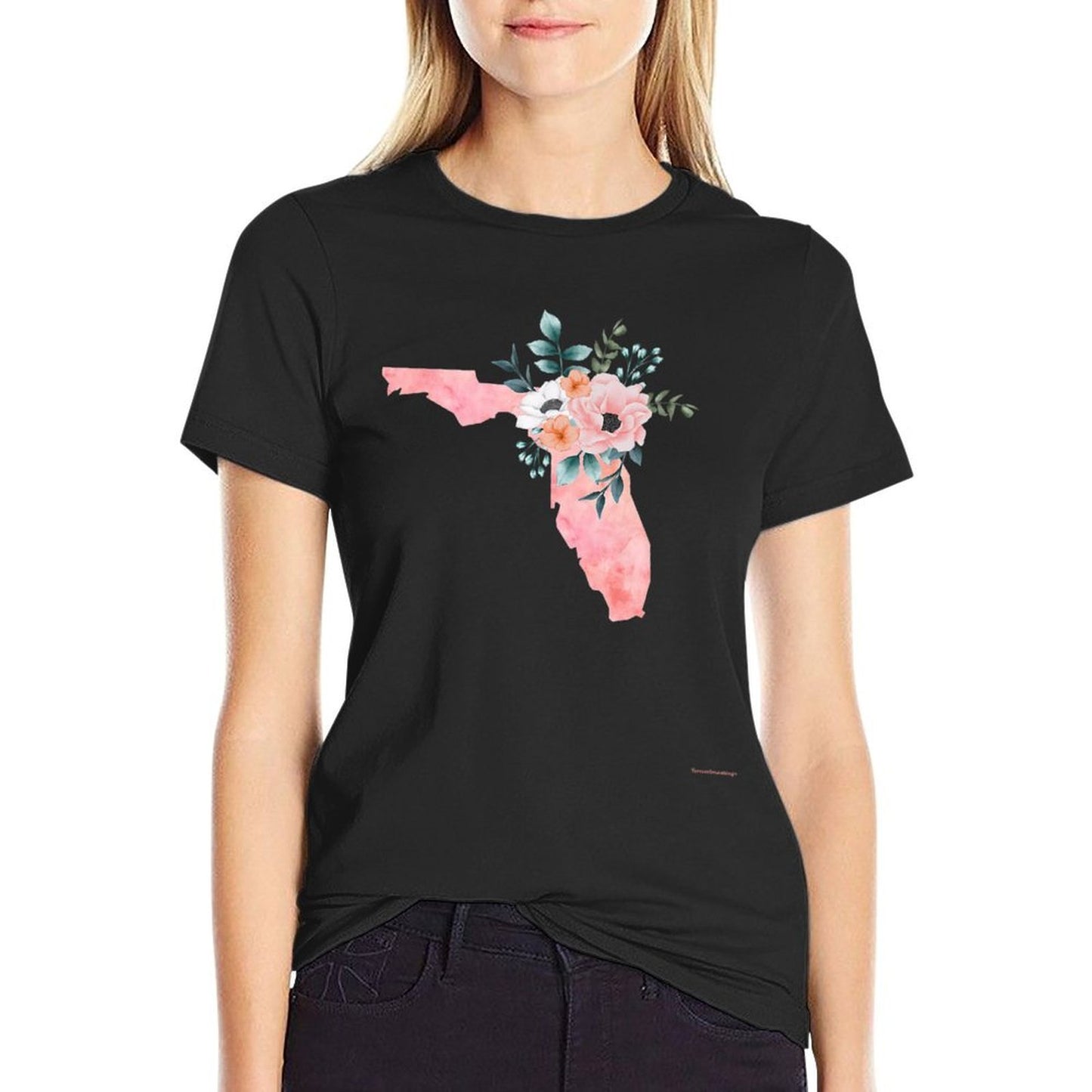 Forida Lover State - Nice Watercolor Flowers Style Premium  Versatile T-Shirt