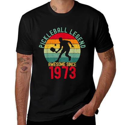 Pickleball Legend Awesome Since 1973 Retro 50th Birthday  Vintage-inspired T-Shirt