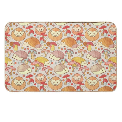 Woodland Hedgehogs - A Pattern in Soft Neutrals  Multi-Purpose Bath Mat