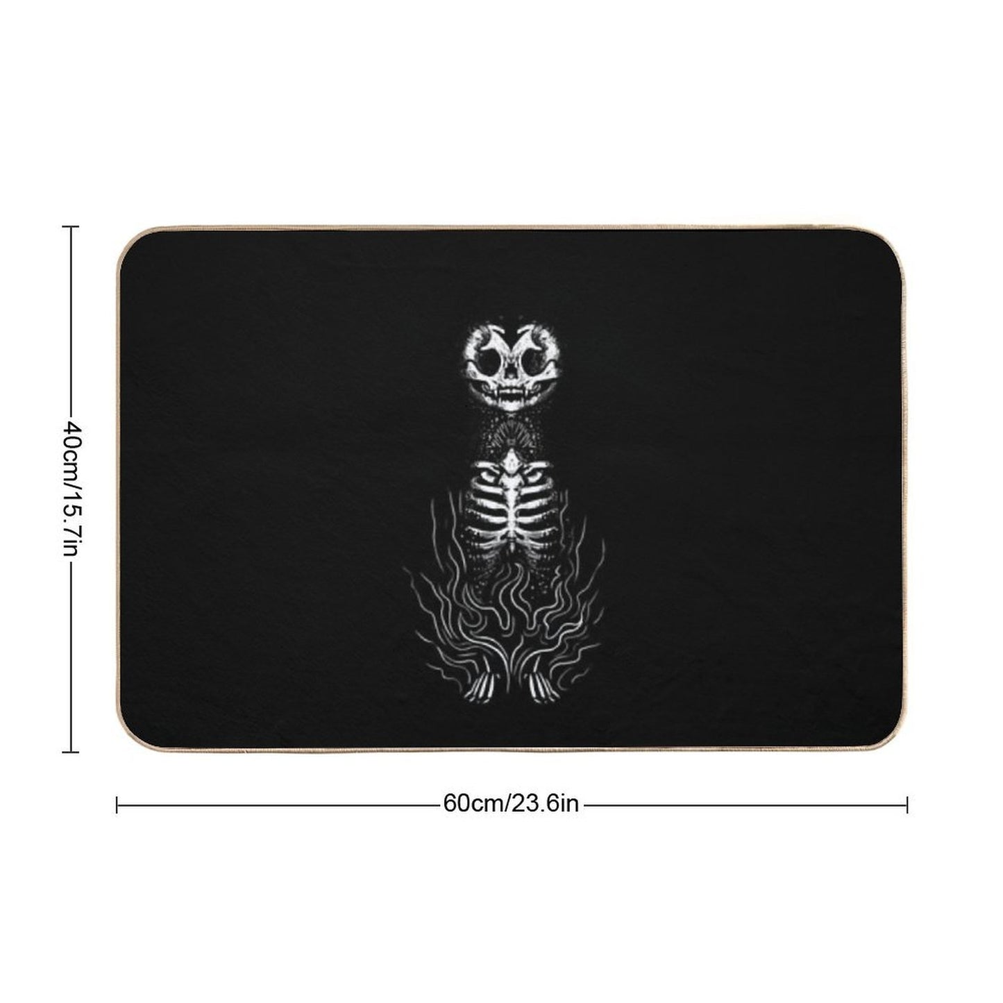 Gothic Black Cat  Easy To Clean Bath Mat