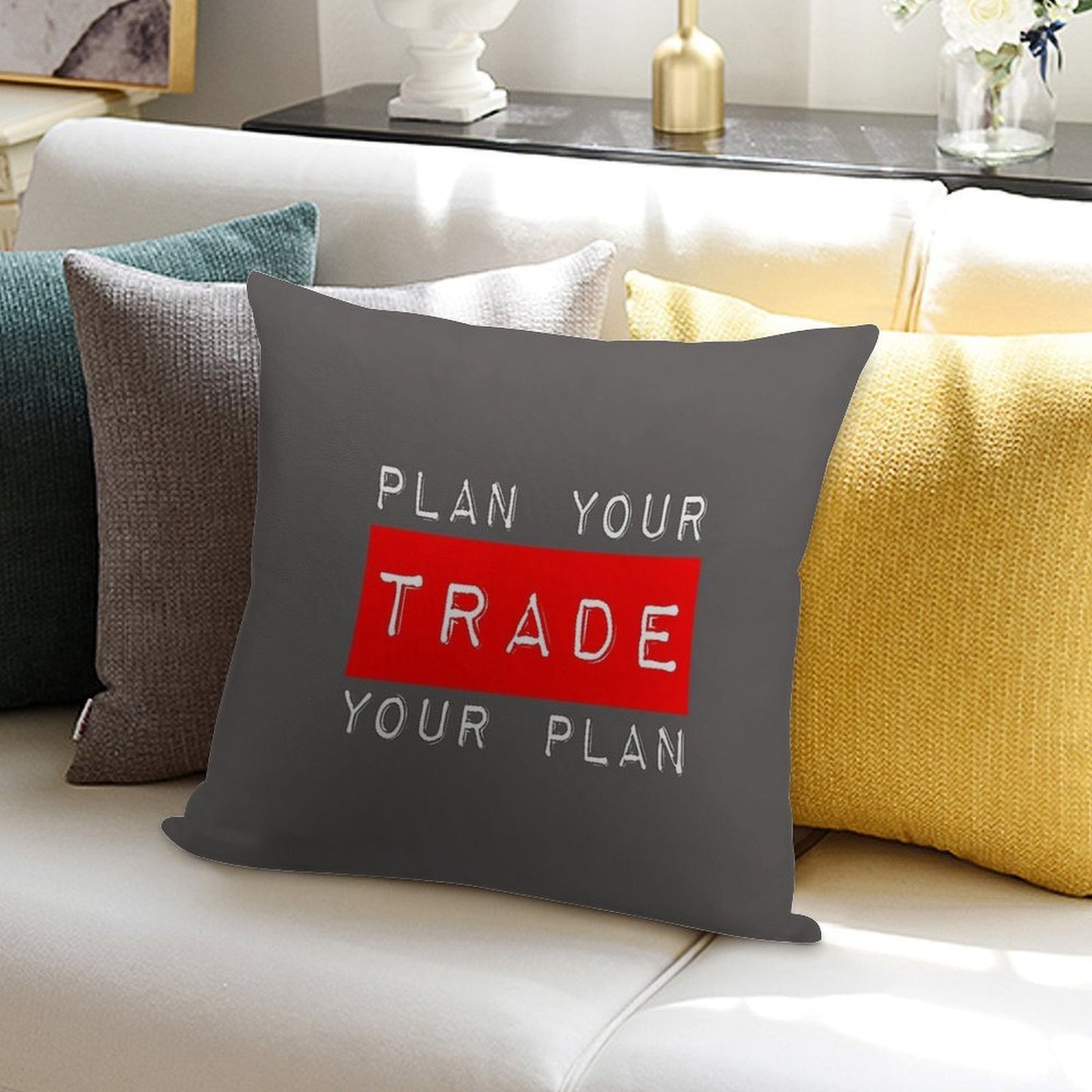 Plan Your Trade Your Plan Soft Durable Construction Throw Pillow