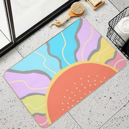 Pastel Sunrise Art  High-Traffic Bath Mat