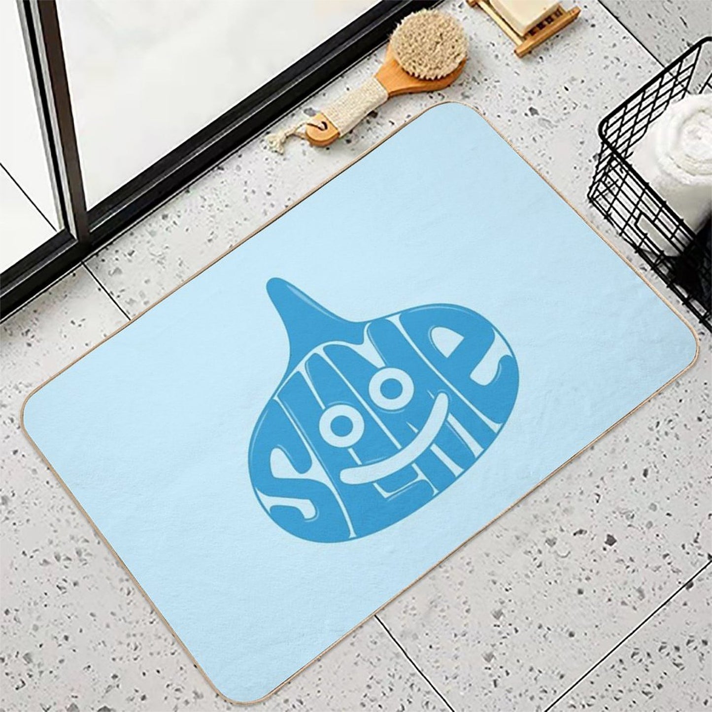 Slime Typography  Slip-Resistant Bath Mat