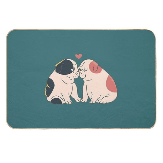English Bulldog Kisses  Rapid-Drying Bath Mat
