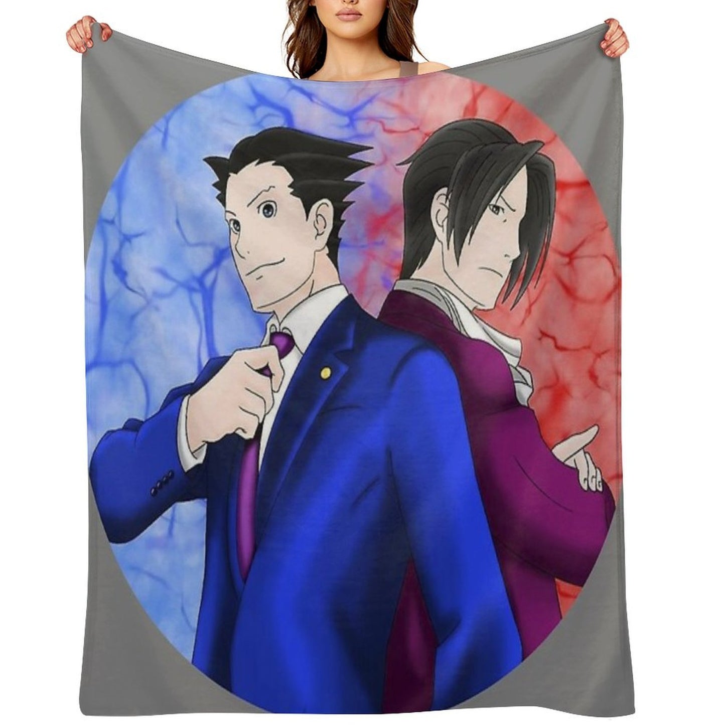 Phoenix Wright And Miles Edgeworth Anti-pilling Throw Blanket