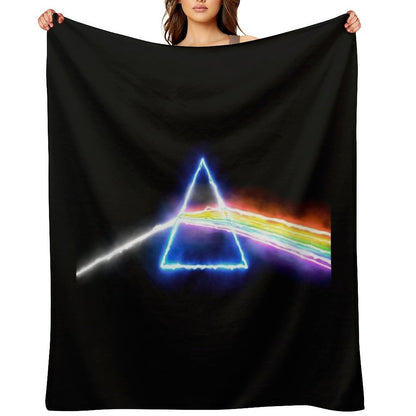 Pink Floyd Dark Side of The Moon Style Prism Rainbow Colors Multi-functional Throw Blanket