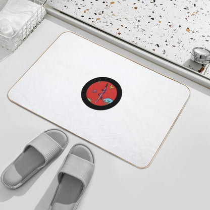 Okinawan Weapon Art Red  Easy Maintenance Bath Mat