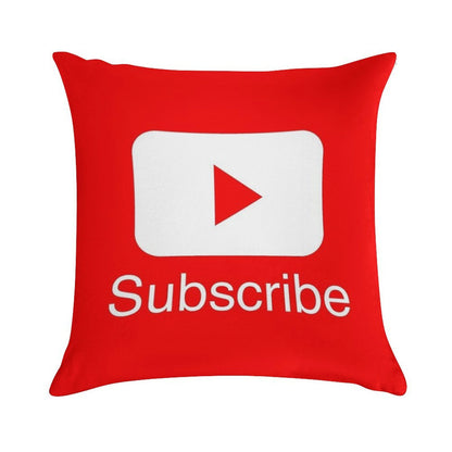 You Tube Subscribe Play Button Videos VLoggers Live Stream Soft Easy Maintenance Throw Pillow