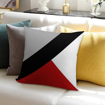 Black Diagonal Stripe with Triangles Soft Hidden Zipper Throw Pillow