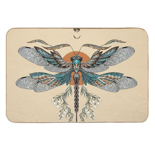 Dragon Fly Tattoo  Easy To Clean Bath Mat