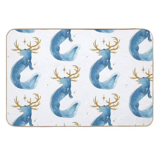 Horned Galaxy Golden Axolotl  Dirt-Trapping Bath Mat