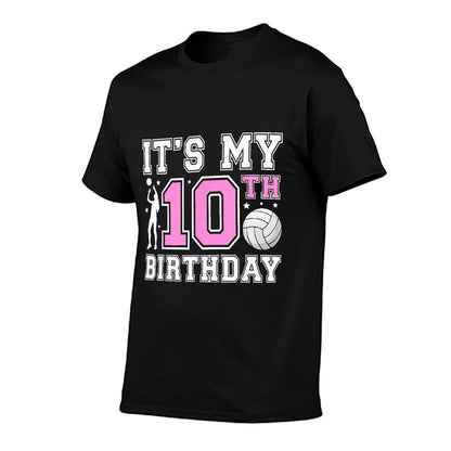 10th Birthday Volleyball Girl 10 Year Old Volleyball Player  Summer-ready Fabric T-Shirt