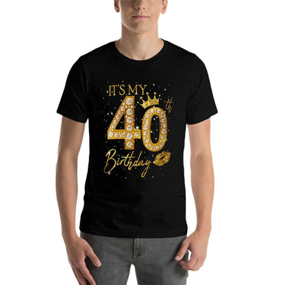 Womens It&#39;s My 40th Birthday Crown 40 Years Old 40th Birthday Queen  Stretchy T-Shirt