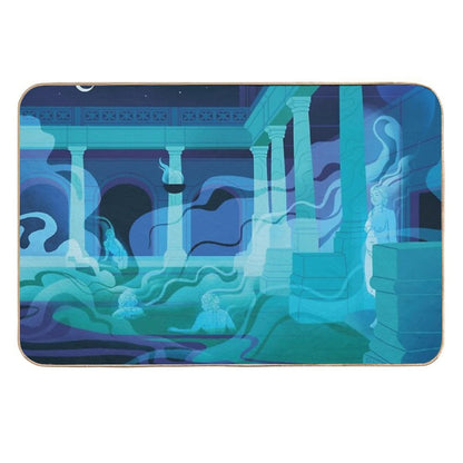 Night at The Baths - Aqua  Repositionable Bath Mat