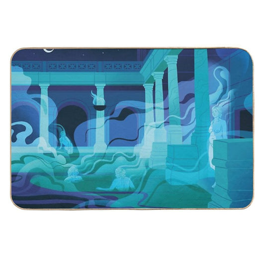 Night at The Baths - Aqua  Repositionable Bath Mat