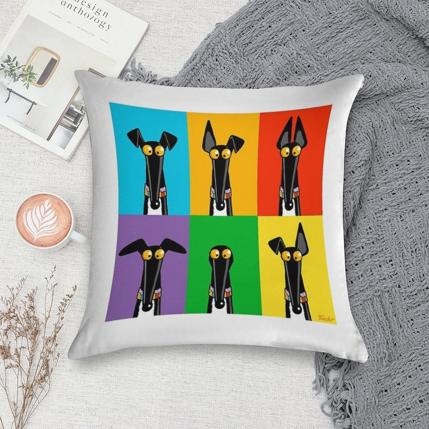 Greyhound Semaphore Soft Style Accent Throw Pillow