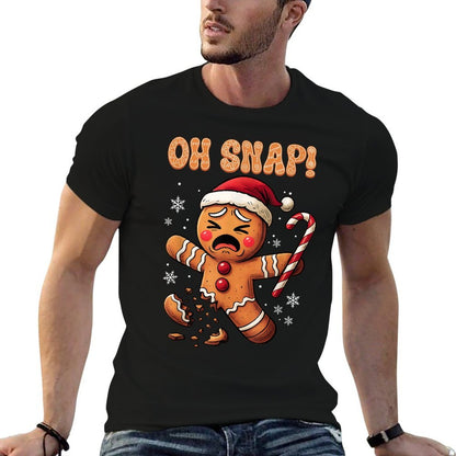 Oh Snap Gingerbread Man Christmas Funny Cookie Baking Gift  High-quality Stitching T-Shirt