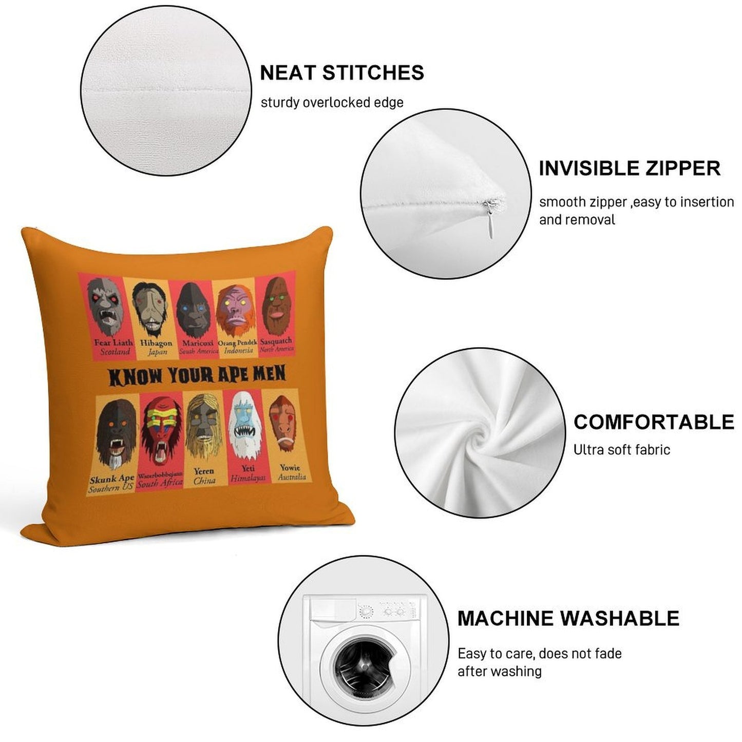 Know Your Ape Men Soft Style Accent Throw Pillow