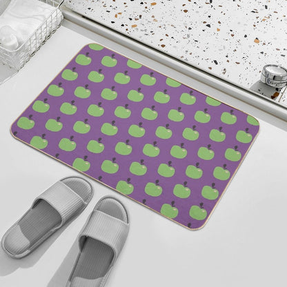 Green Apples  Edible Garden  Abstract Fruit Pattern  Anti-Trip Bath Mat