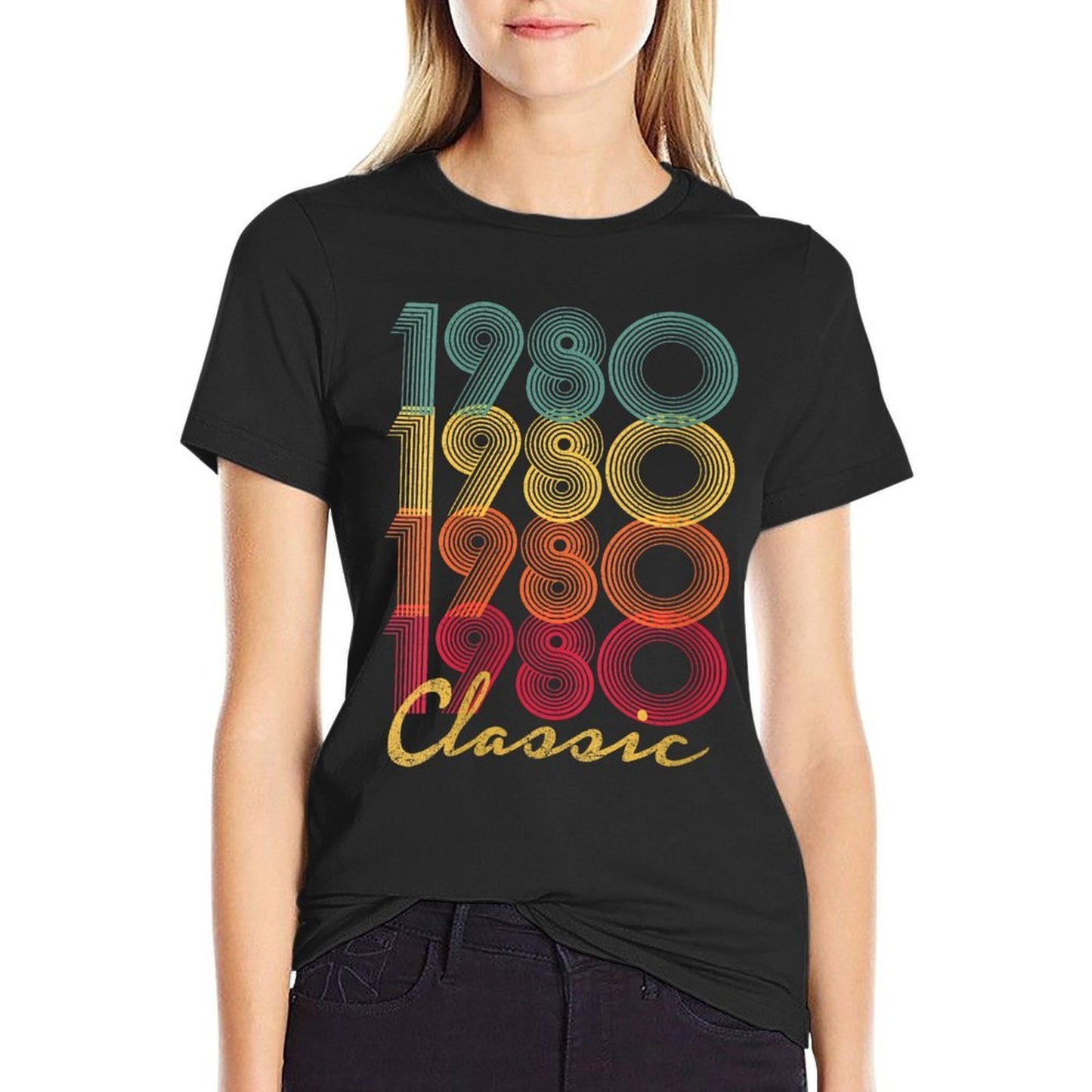 Womens 1980 40th Birthday Gift Vintage Retro Men Women 40 Years Old  Tagless Design T-Shirt