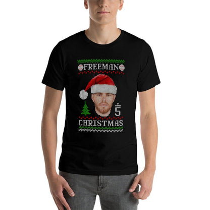 Freddie Freeman Los Angeles Baseball Christmas Sweater MLBPA  Heathered Texture T-Shirt