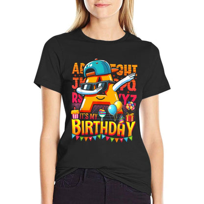 Alphabet-Lore A Dabbing It S My Birthday for Kids Boys Girls  Easy-care T-Shirt