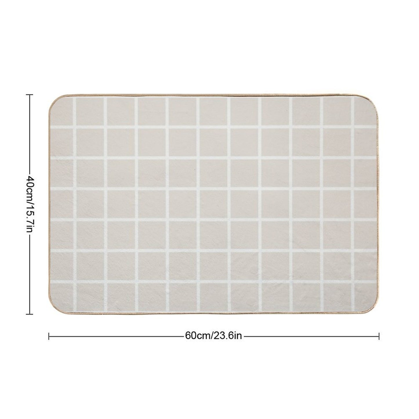 Beige Cararra Check Pattern 2  Repositionable Bath Mat